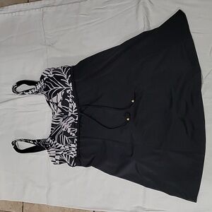 Black and White Women's Swim Dress
